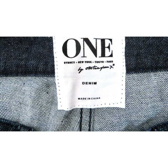 NEW! One By One Teaspoon Shorts Bandits Twisted Cuff Hem High Rise Dark Wash 30 - Picture 5 of 6